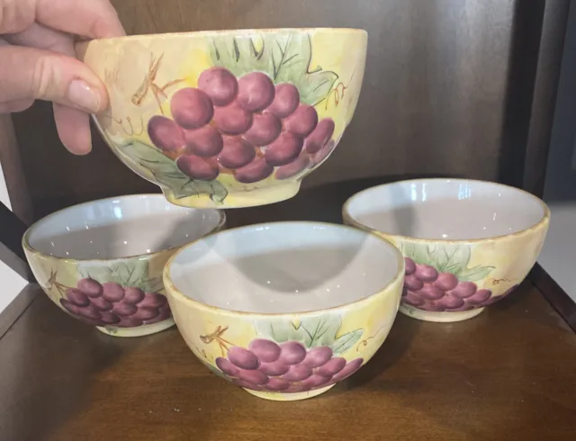 Nantucket  Home Grape 6" Cereal Bowls Set of 4