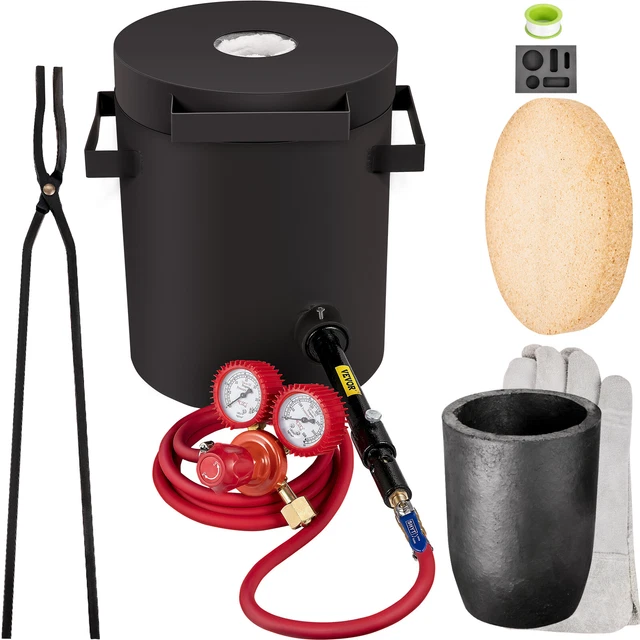 VEVOR Forge à Gaz Brûleur au Propane Forgeron Four de Fusion avec Creuset 6 kg