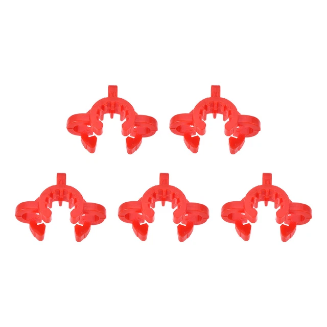Lab Joint Clip Plastic Clamp for 10/18 or 10/30 Glass Taper Joints Red 5Pcs