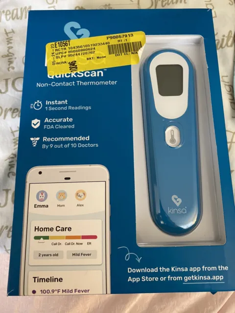 Kinsa Quickscan Bluetooth Thermometer Instant Free Shipping Open Box - NEW