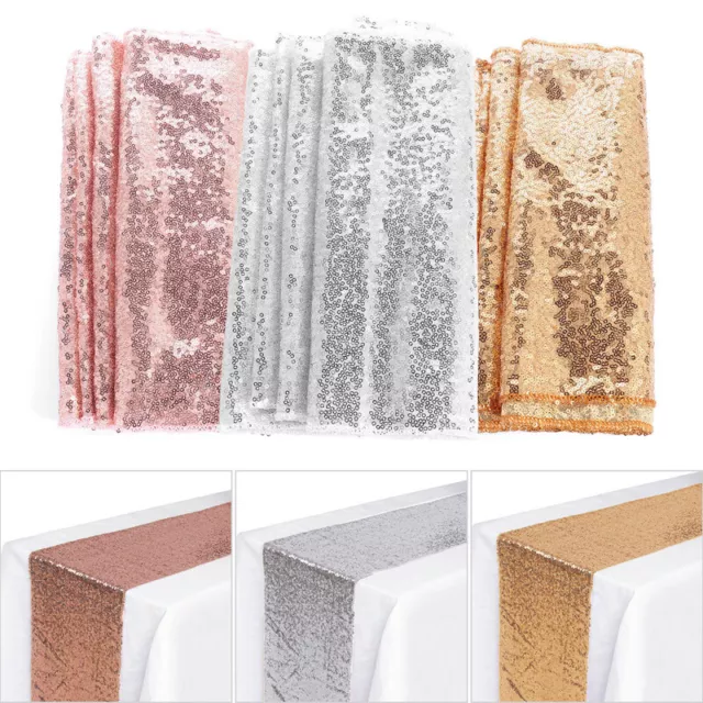 Glitter Sequin Table Runner Sparkly Bling Wedding Party Decor Tablecloth uk