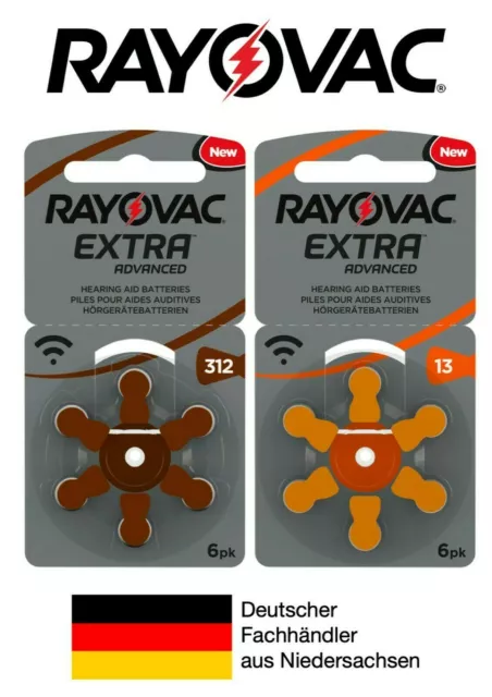 Rayovac Hörgerätebatterien braun orange 13 312 für KIND ZL2 ZL3  1x - 30x Stück