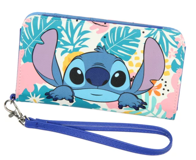 Disney Lilo & Stitch Tropical Design Snap-Closure Wristlet Wallet w/ Wrist Strap