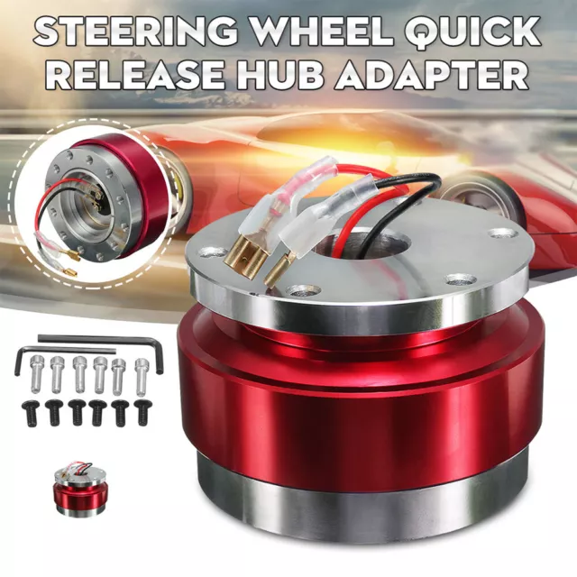 Car Steering Wheel Quick Release 6 Hole Snap Off Boss Hub Adapter Kit Universal 2