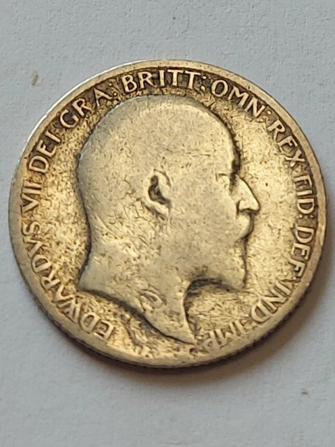 1907 King Edward VII  Silver Sixpence Coin