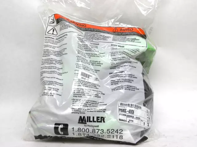 NEW IN PACK - Miller  P950QC-4/UGN  Honeywell DuraFlex Python Ultra Harnesses HR 3