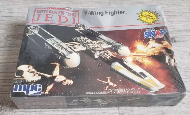 RARE Modèle KIT MPC Star Wars Y-Wing Fighter 1983 COMPLET Return Jedi blister