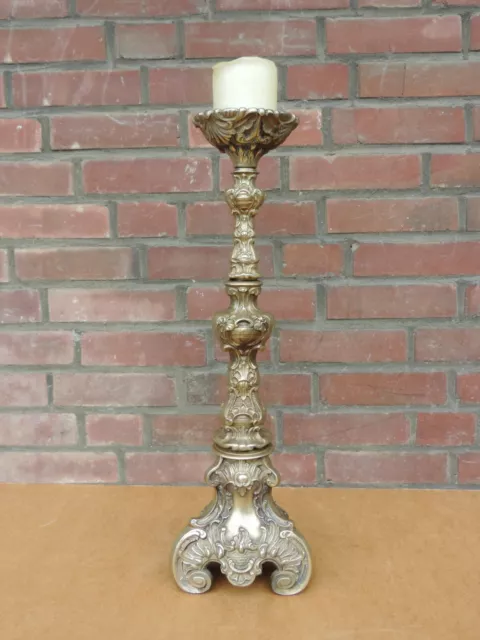 Alter Leuchter Altarleuchter Kerzenständer  Massiv Bronze / Messing 62Cm