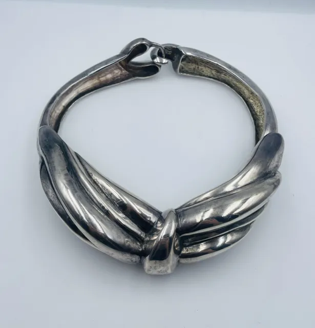 Von Musulin Vintage Moderniste Argent Sterling Géante Gros Ras Runway Necklace