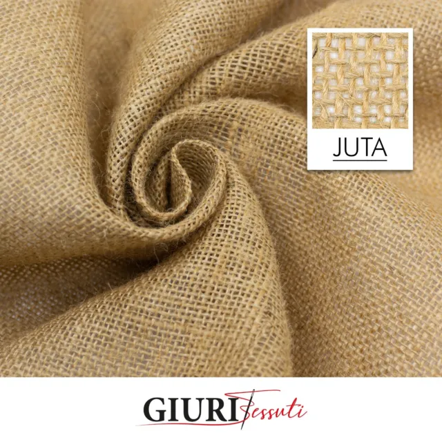 Juta Iuta tessuto 100% fibra naturale, H. 140 Handmade, vendita al metro, craft