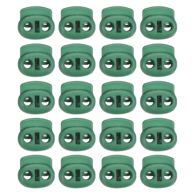 0,7x0,8" 30Pack Cables Cerraduras Doble Agujero Resorte Velcro Verde