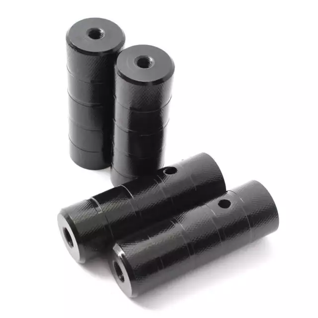 BMX Pegs Fußrasten KHE 4 x 10mm 3/8 Zoll Gewinde schwarz Freestyle Fahrrad 3