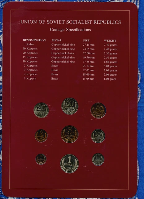 Coin Sets of All Nations USSR Russia UNC all 1978 but 2,3 Kopecks 1979 2