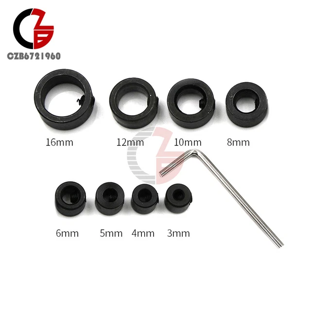 9Pcs Bit Positioner Small Wrench Drill Depth Stop Ring 3-16mm Drill Bit Limiter