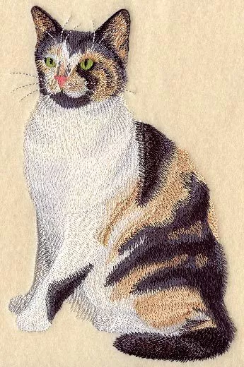 Embroidered Sweatshirt - Calico Cat C7956 Sizes S - XXL