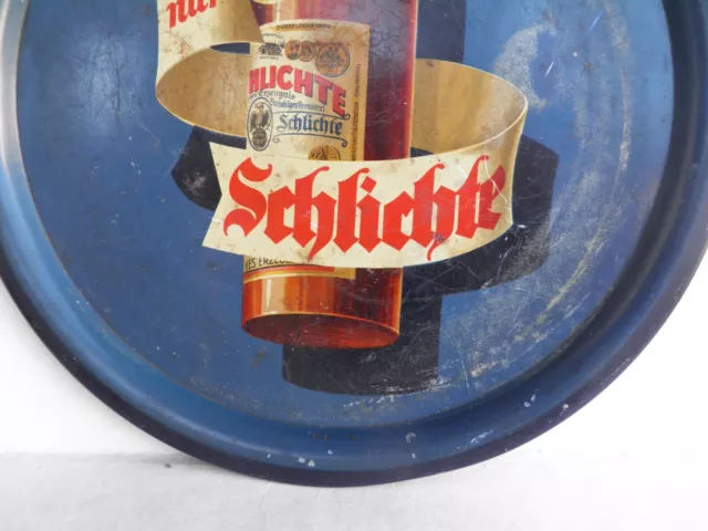 Altes Blech Tablett Werbung Serviertablett Steinhäger-Brauerei Schlichte D= 35,5 2