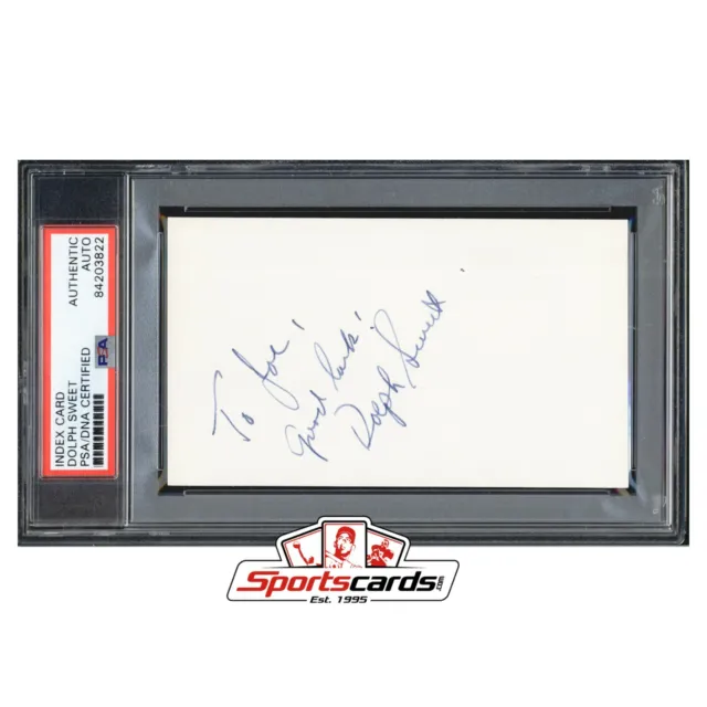 Dolph Sweet Actor D.1985 Signed 3" x 5" Index Card PSA/DNA Auto