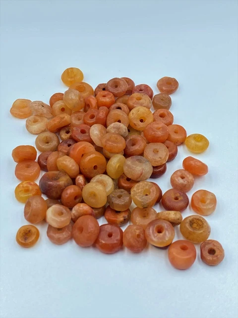 Old Antique Carnelian Amulet Jewelry Beads Necklace Mala From Ancient Bronze Age