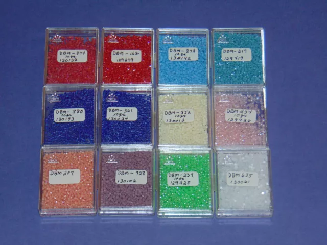 Miyuki Delica 10/0 DBM Seed Bead Variety Vintage Lot of 12 Packs 170 Grams NOS