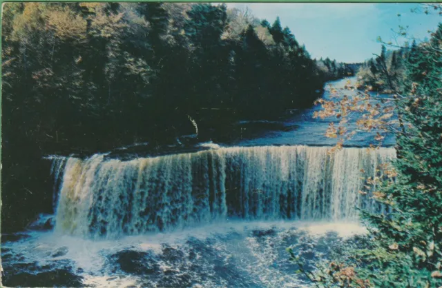 Vintage Postcard Michigan MI Upper Tahquamenon Falls 1954 UP Upper Peninsula