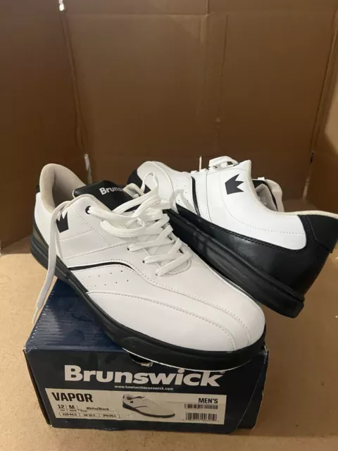 NEW BRUNSWICK MENS Vapor White/Black Bowling Shoes Size 12 (EBAY)