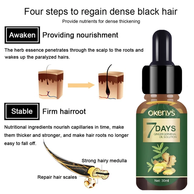 30 ml esencia para el cabello larga vida útil hidratante jengibre cuidado del crecimiento del cabello aceite seguro
