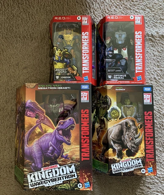 TRANSFORMERS KINGDOM BEAST Wars Megatron Rhinox & R.E.D. Optimus