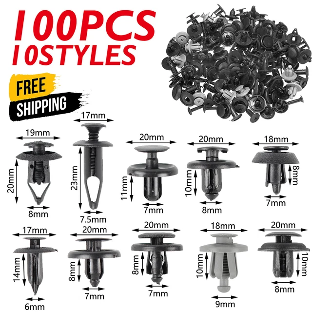 100pcs Bumper Fender Screw Rivet Fastener Clip For Honda Accord Civic Odyssey