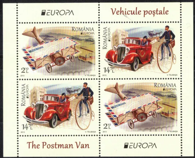 2013 Rumänien, Block Postfahrzeug, postfrisch/MNH, MiNr. 558 I, ME 20,-