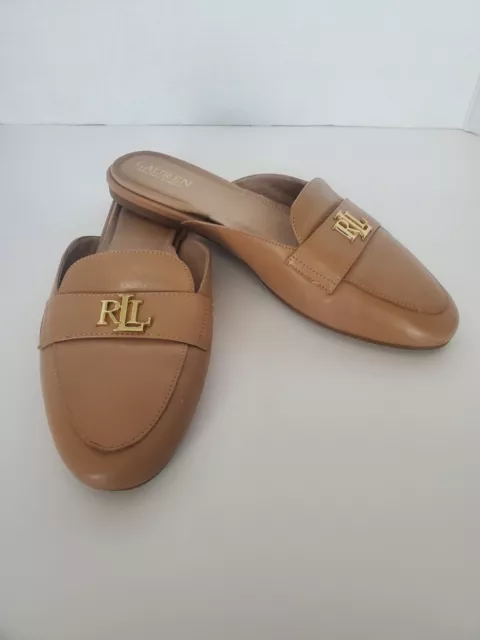 Lauren By Ralph Lauren Alli Leather Mule Shoes in Natural  US Women's Size 9