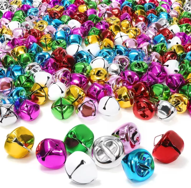 100Pcs Mini Jingle Bells Colorful Crafts Bell Party Favors for Christmas Decor