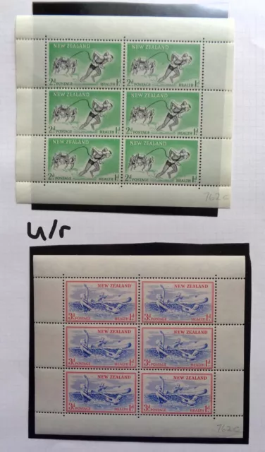 Collection  14 pairs of NEW ZEALAND Health Mini Sheets from 1957 (s/w & u/r)