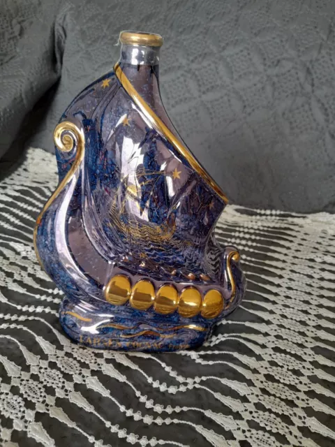 Carafe porcelaine de Limoges Artoria Larsen Cognac France bleu marine