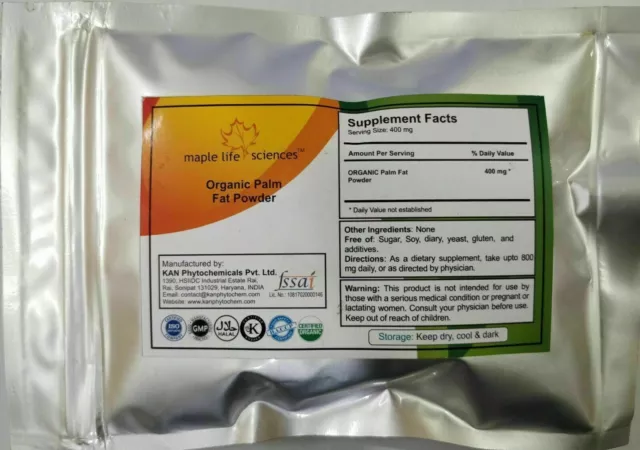 ORGANIC Palm Fat Powder Pure & Natural High Quality No Filler