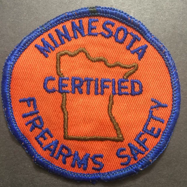 Vtg Fabric Patch Minnesota Certified Firearms Safety Gun Hunting Sport Shooting