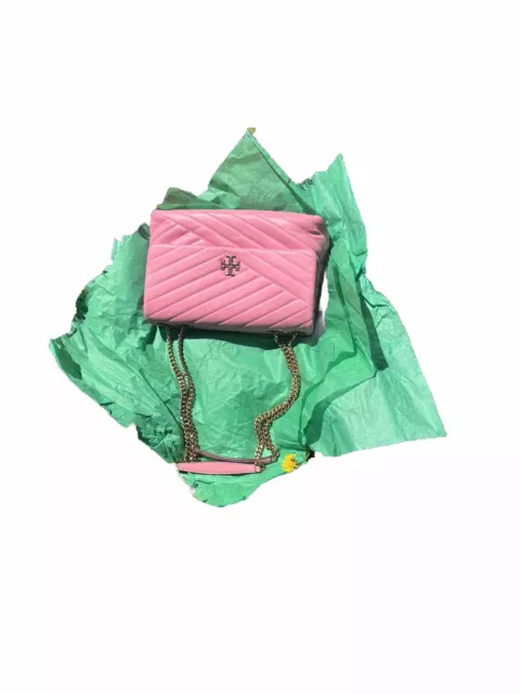 Tory Burch Kira Chevron  Leather Shoulder Bag  Pretty Pink  /crossbody Large