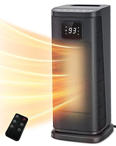 Space Heater 1500W Ceramic Tower Heaters Indoor Portable with Remote Electric...