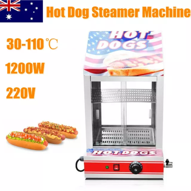 Electric Sausage Hot Dog Cooker Hotdog Warmer Commercial Buns Machine Showcase