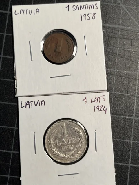 Latvia 1 Santims 1958 1 Lats 1924