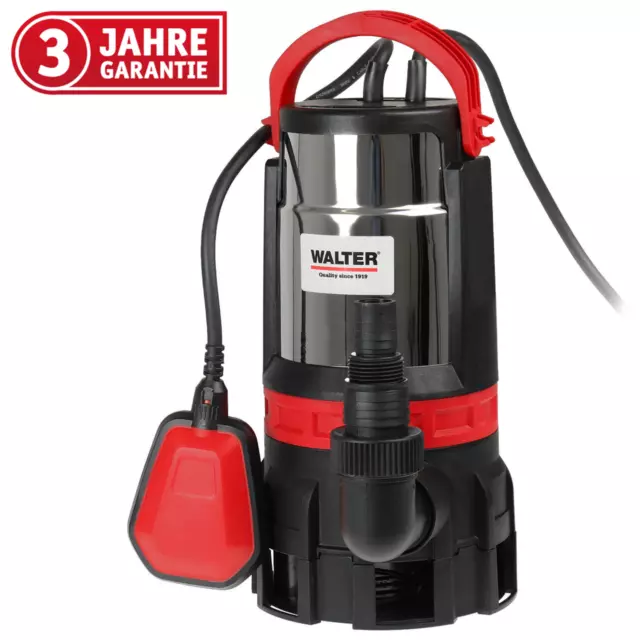 WALTER 2in1 Schmutz- und Klarwasserpumpe, 16.500l/h, Tauchpumpe Gartenpumpe