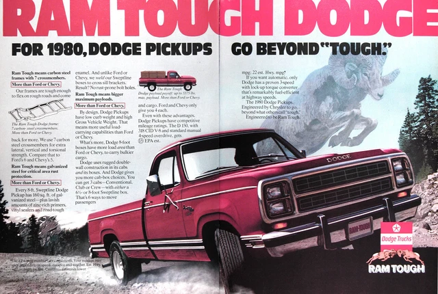 1980 DODGE RAM SWEPTLINE PICKUP Original Genuine Vintage Ad ~ FREE SHIPPING!