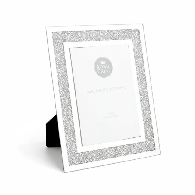 Crystal Mirror Border Photo Frame Gift Boxed Present Memory Celebration 3 Sizes