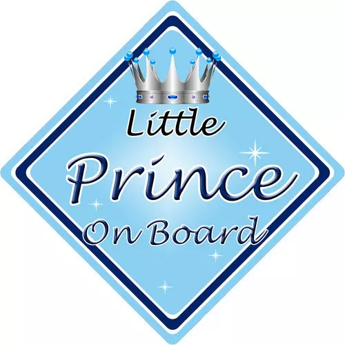 Baby On Board Car Sign ~ Little Prince On Board ~ L.Blue