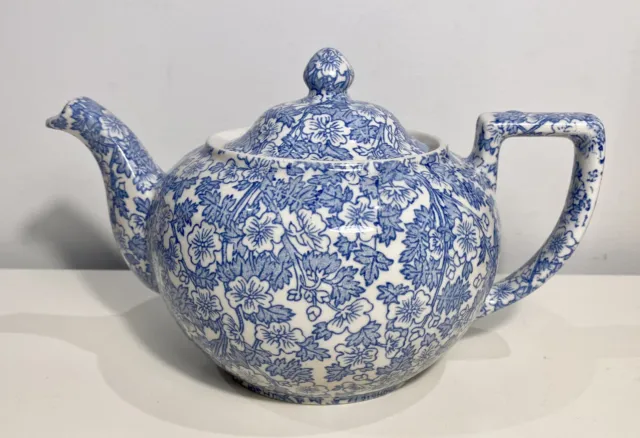 Burleigh Burgess & Leigh Burgess Chintz Blue Floral Medium 1.3L Teapot Tea Pot