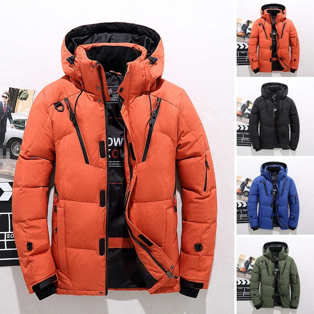 BLOUSON VESTE À capuche Homme Hiver Chaud duvet Doudoune Ski Neige