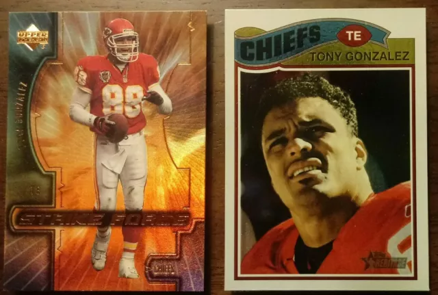 LOT OF 2 TONY GONZALEZ Insert Cards KC CHIEFS NFL HOF THC53 - COMBINED SHIPPING