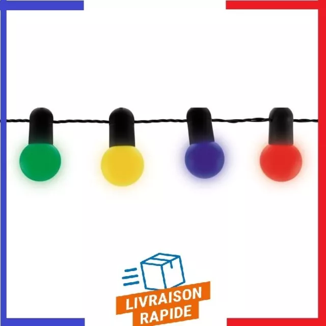 Guirlande lumineuse multicolore Guinguette été extérieur Jardin Terrasse Globe