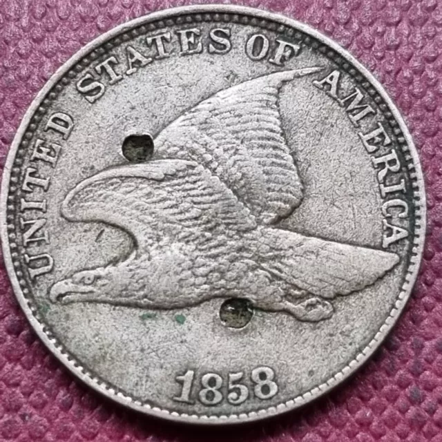 1858 Flying Eagle Cent 1c Better Grade XF Details #69089