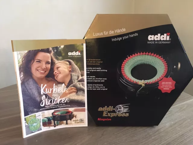 addi Express Kingsize Strickmühle und das Buch Kurbeln statt Stricken