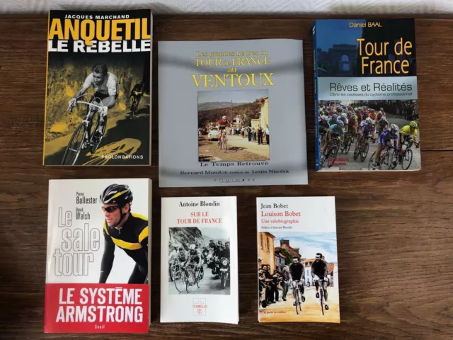 6x livres récents sur CYCLISME TOUR DE FRANCE Biographies etc... bel état